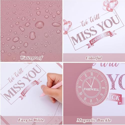 WSICSE Pink Farewell Guest Book Card, We Will Miss You Sign-In For Party