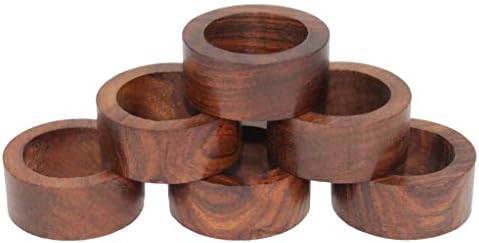 COTTON CRAFT Solid Wood Napkin Rings - Set of 12 Classic Napkin Rings