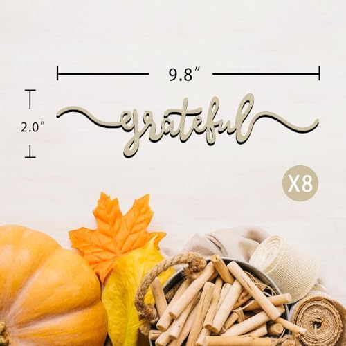 Thanksgiving Cutout Wood Table Place Card (8, Grateful Wood)