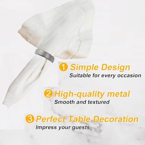 Grey Napkin Rings-10 Pcs Stainless Steel Napkin Rings