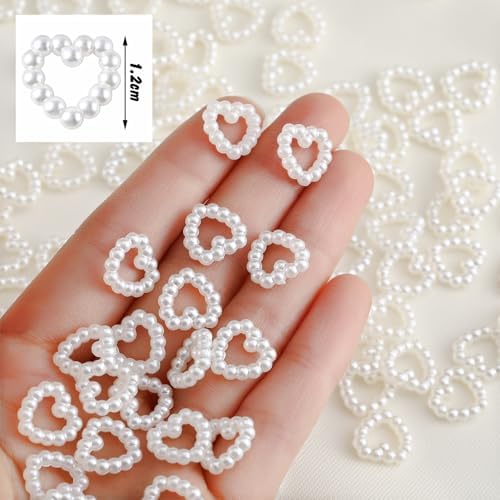 500 Pcs Pearl Heart Table Scatter Confetti Mini Wedding Decor