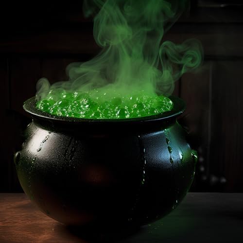 GiftExpress 8" Black Cauldron Bucket – Halloween Candy Bowl, Trick or Treat, St. Patrick's Pot of Gold Decor, Witch Kettle for Party Supplies