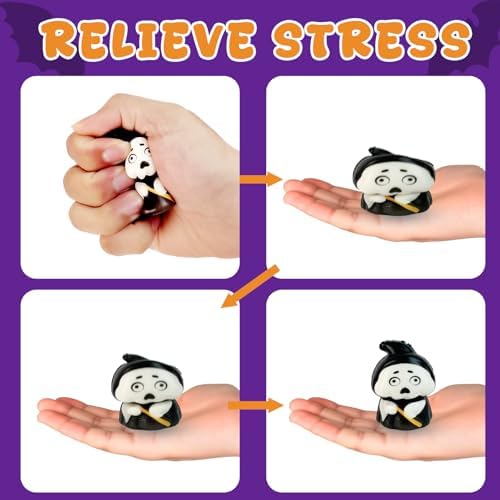 24PCS Halloween Squishies Toys for Adults,Slow Rising Stress Toys,Halloween Trick or Treat Toys,Party Favors Toys for Adults,Soft Fidget Squeeze Toys for Anxiety Relief