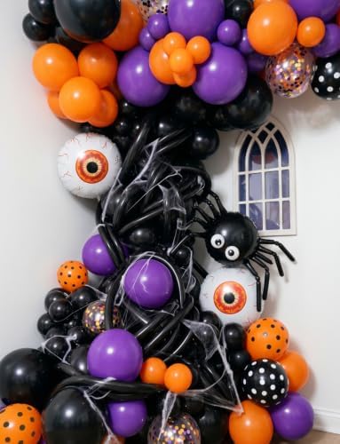 Halloween Balloon Garland Arch Kit, Purple Orange Black Balloons