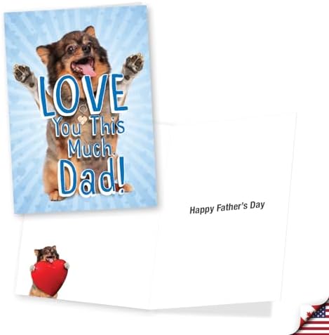 NobleWorks Assortment Pack of 3 Funny Father's Day Greeting Cards with Envelopes for Men (3 Designs, 1 Each) Dads And Dogs VC10902FDG-C1x3