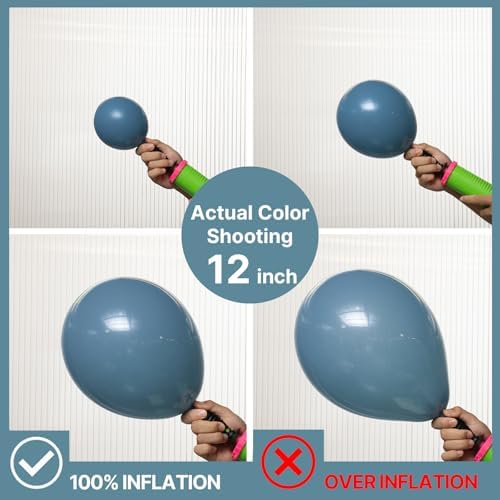 PartyWoo Slate Blue Balloons 140pcs Navy Dusty Blue Boho Neutral Color