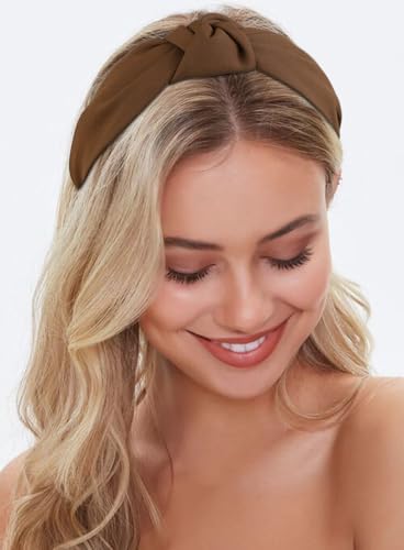 Huachi Knotted Headbands for Women Trendy Non Slip Womens Headbands with Knot, Wide Thick Head Bands for Women, Fashion Top Knot Headband for Girls Hair Accessories