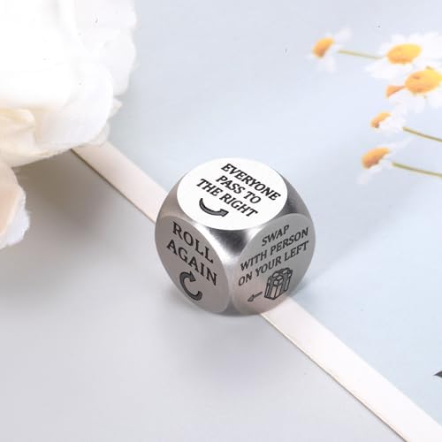 Christmas Dice Games for Family Night Santa Swap Gift Exchange Dice for Women Men Christmas Stocking Stuffers for Teens White Elephant Gift Party Games Dices Holiday Party Favors 1.6x1.6cm