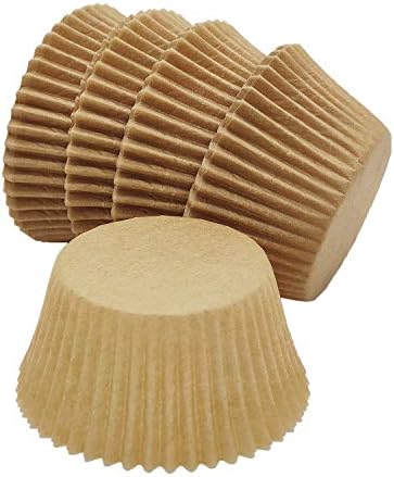 Premium Natural Greaseproof Cupcake Liners Muffin Paper Baking Cups Standard Size, 100-Count