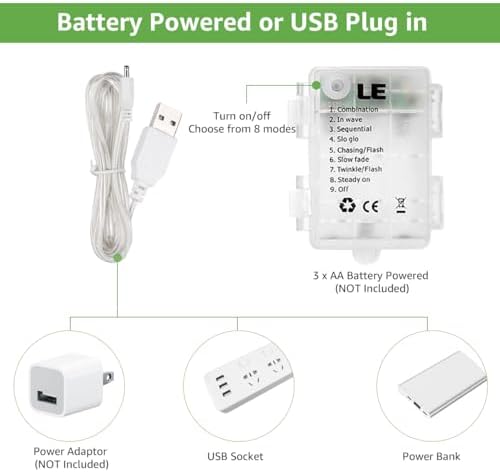 Lighting EVER Fairy Curtain Lights Battery Operated & USB Plug in