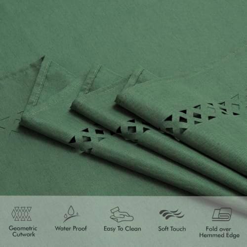 MIULEE Army Green Rectangle Tablecloth with Decorative Cutouts 60x104 inch