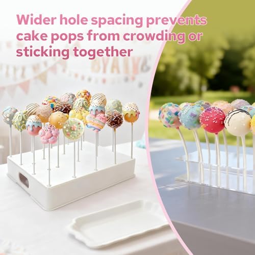 2 Pack Cake Pop Stand, 20 Holes(White)