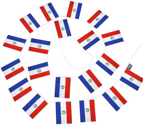 AZ FLAG Paraguay Bunting 20 ft 20 flags Light Polyester
