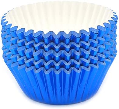 Standard Blue Foil Cupcake Liners Muffin Baking Cups for Party and More, 100-Count