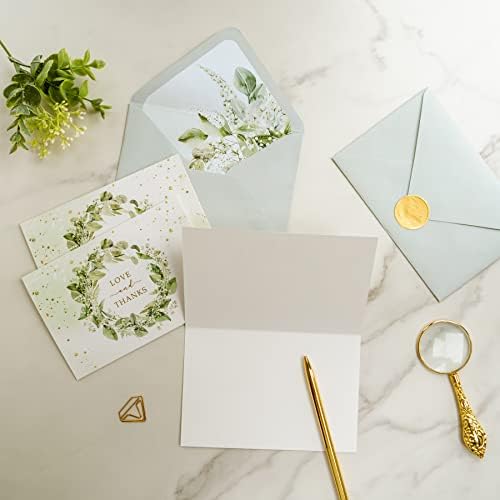 Gooji 4x6 Greenery Thank You Cards with Envelopes (Bulk 20-Pack) Bridal Shower Thank You Cards with Envelopes | Birthday Party, Baby Shower, Weddings, Greeting, Blank Notes, Small Business