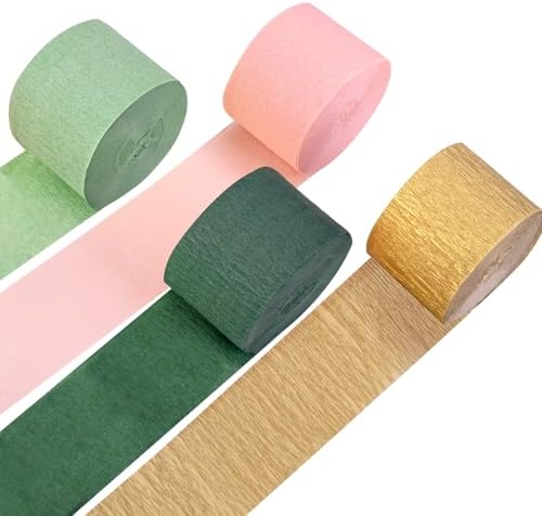 8 Rolls Sage Green Crepe Paper Streamers Party Decorations for Boho Wedding, Baby Shower, Engagement Party, Spring Party, Birthday Party Supplies