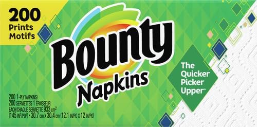 Bounty Paper Napkins, White, 200 Sheets per Pack, Pack of 42