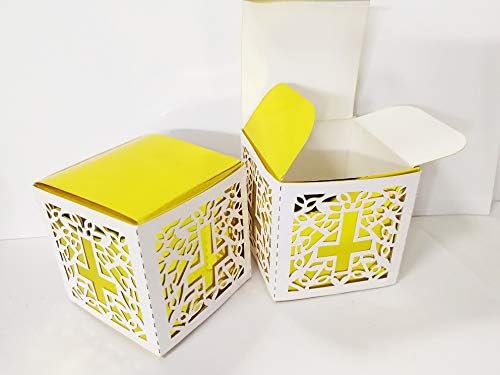 Sohapy 50Pcs Baptism Christening Favor Boxes Candy Boxes Bag Gift Box Baby Shower Favor for Baby Cute Birthday Decoration Shower Party Decoration Supplies