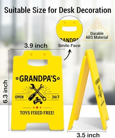 Funny Grandpa Gifts from Grandkids Toys Fixed Free Desk Sign for Grandpa