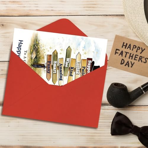 Fathers Day Card Gifts for Grandpa from Granddaughter Grandson, Meaningful Direction Sign Design with Emotional Message, Unique Gifts for Father's Day Family Celebration and Love