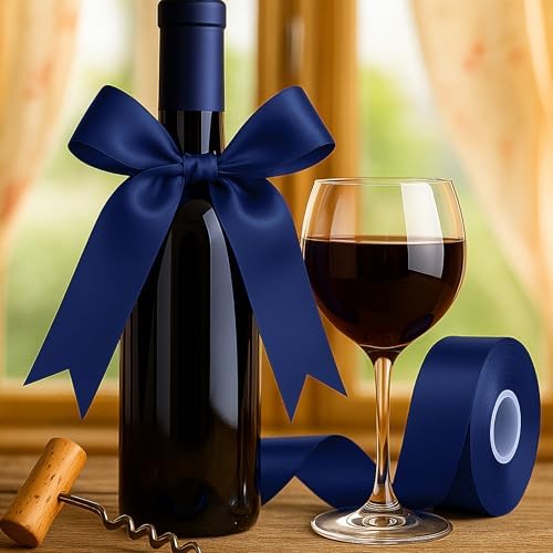 30 Yards 1 1/2 in Navy Blue Ribbon for Gift Wrapping Graduate Birthday