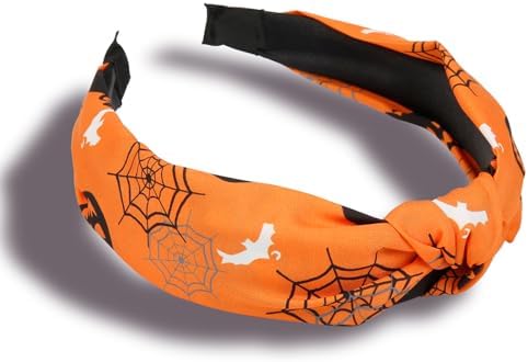 Huachi Halloween Headbands for Women Girls, Boo Pumpkin Skeleton Candy Knotted Headband 4PCS, Halloween Hair Accessories Gifts