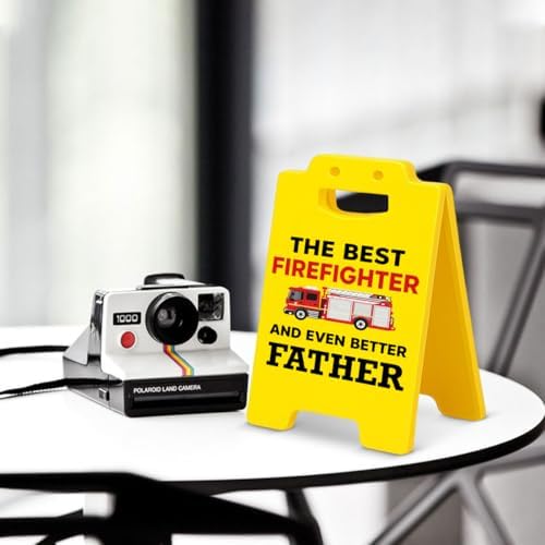 Funny Firefighter Dad Gifts from Daughter Son Best Firefighter Desk Sign