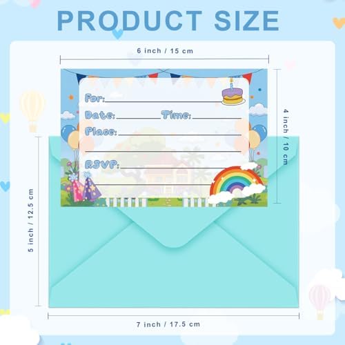 12Pcs Cute Cartoon Dog Birthday Invitations Set with Envelopes & Stickers, Puppy Paw Theme Invitation Cards for Birthday Decorations Party favors Supplies