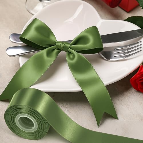 30 Yards 1 1/2 in Army Green Ribbon for Gift Wrapping St. Patrick's Craft