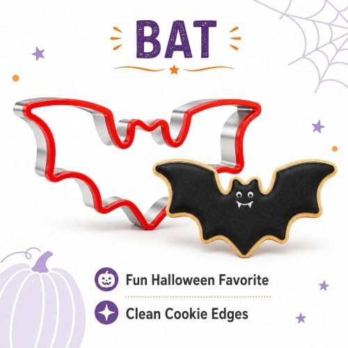 5 Pcs Halloween Cookie Cutters with Protective Silicone Edge