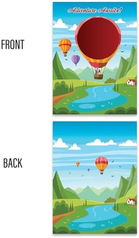 Make Your Own DIY Scratch Off Cards 20 Pack 3 in 4 in Note Cards and Stickers Adventure Awaits Hot Air Balloon 20 pack