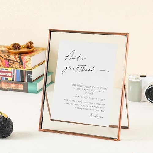 Calculs Audio Guest Book Sign, Copper 8x10 Floating Picture Frame