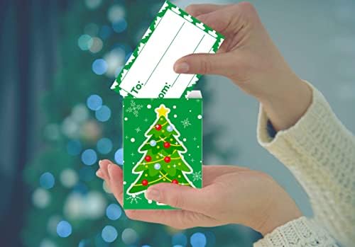24Pcs Cute Christmas Gift Card Boxes Holder with To From Greeting Card