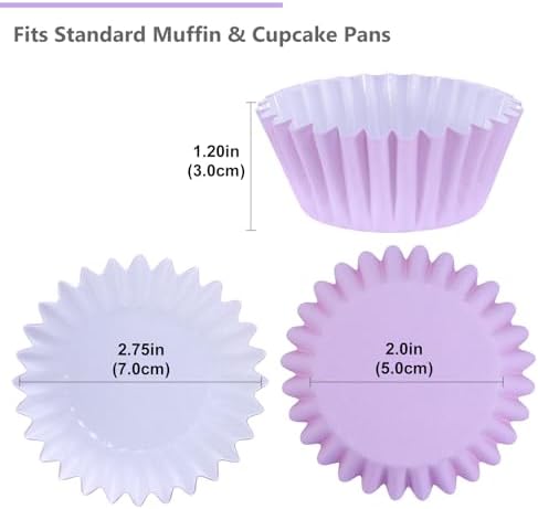 Caperci Heavy Duty Purple Cupcake Liners Standard Muffin Baking Cups 150pcs