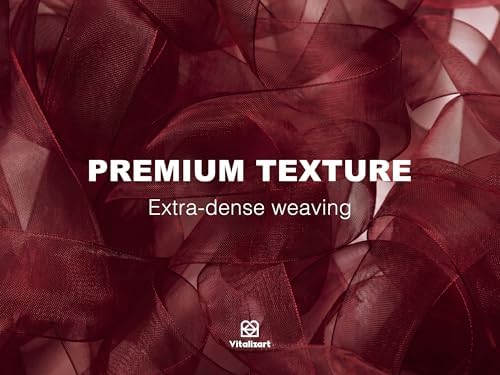 Vitalizart Burgundy Organza Ribbon 1" x 30 Yd Sheer Gift Wrapping Ribbon