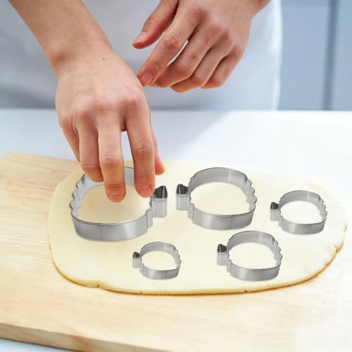 5 Pcs Pumpkin Cookie Cutters Stainless Steel Fall Halloween Biscuit Molds