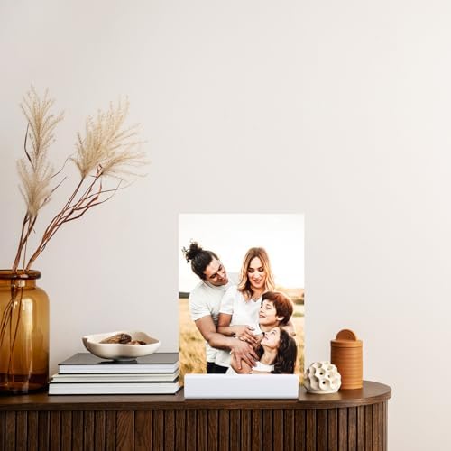 Blosssound 12 Pcs Wood Place Card Holder, White, 4.61 x 1.1 x 1 Inches