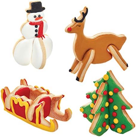 Chicago Metallic Christmas Tree 3D Cookie Cutter Set, 12-Piece, Silver