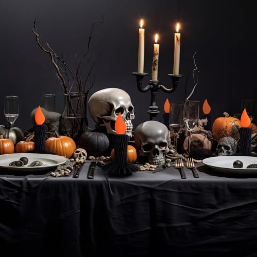 Fourluoo 6pcs Halloween Table Decoration Black Candle Honeycomb Centrepiece