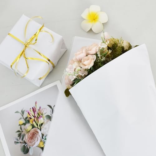 BEISHIDA 100 Sheets White Tissue Paper Bulk for Gift Wrapping and Gift Bags