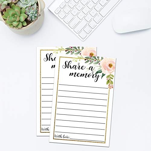 50 Share a Memory Cards, Funeral Guest Book, Memory Card for Celebration of Life, Graduation, Wedding, Retirement, Going Away Party, 4x6 Inch