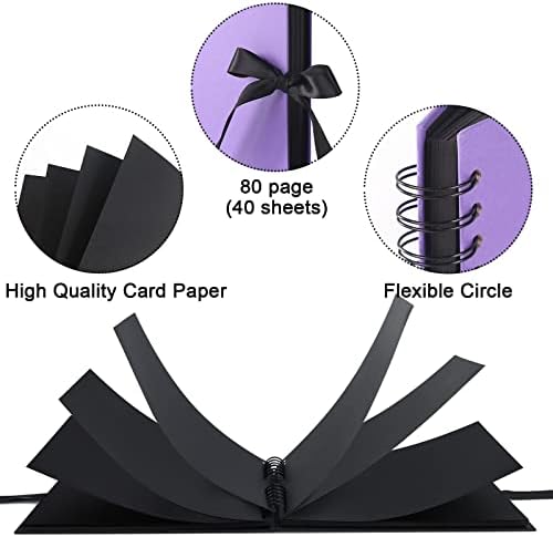 Vienrose Scrapbook Album 80 Pages 11x8 Inch Black