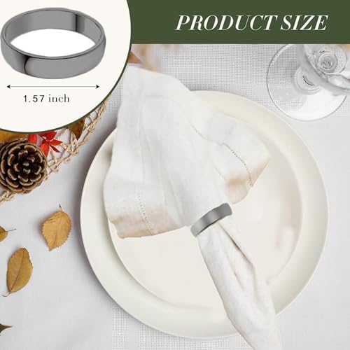 Grey Napkin Rings-10 Pcs Stainless Steel Napkin Rings