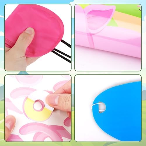 Hooqict Pin The Tail on The Pig Party Game Farm Birthday Party Games for Kids Farm Animal Party Decorations Pig Party Supplies, Large Pin The Tail Game Poster with 36 Tail Stickers