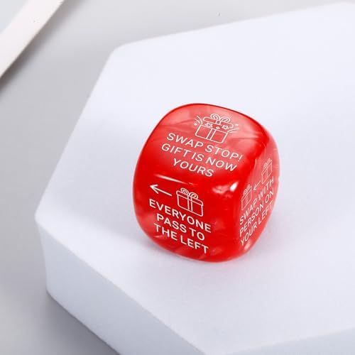 Christmas Games Dice for Women Men Santa Swap Gift Exchange Dice Exchange Dice Games for Adults Christmas Stocking Stuffers White Elephant Gifts Santa Swap Dice Game for Family Party Gag Gift
