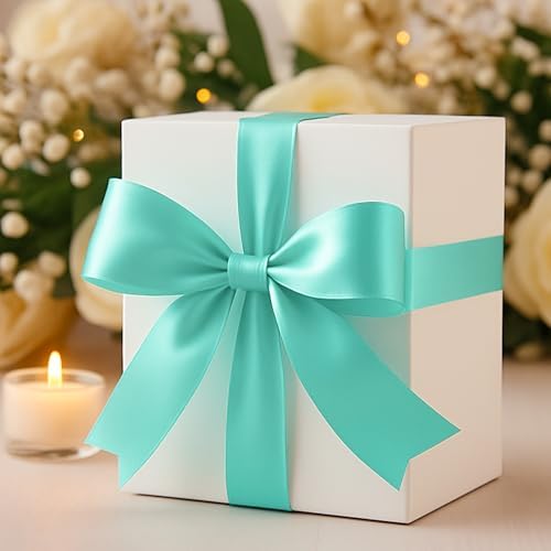1 1/2 in 30 Yards Mint Blue Ribbon for Gift Wrapping Easter Birthday Decor