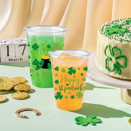 60 Pack St. Patrick’s Day Cups – 16oz Plastic Party Cups