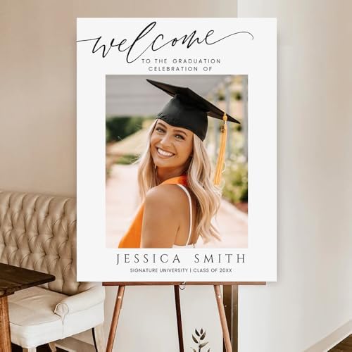 IZI POD Personalized Graduation Welcome Sign, Custom Graduation Party Poster, Graduation Welcome Canvas, Graduation Sign 2026, Graduation Party Decorations, Gifts For Student, Graduates - Style 1