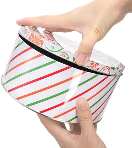 Yopay 3 Pack Round Decorative Cookie Tins, Food Safe Metal Gift Tins