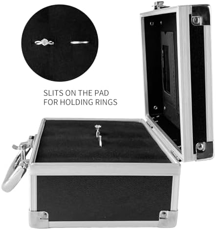 Wedding Ring Security Box for Young Boys, Portable Buckle Closured Security Briefcase with Padded Pillow Lining, Ring Bearer Gifts for Ceremony Proposal 7.9 x 5.5 x 3.5 inch (7pcs Set)